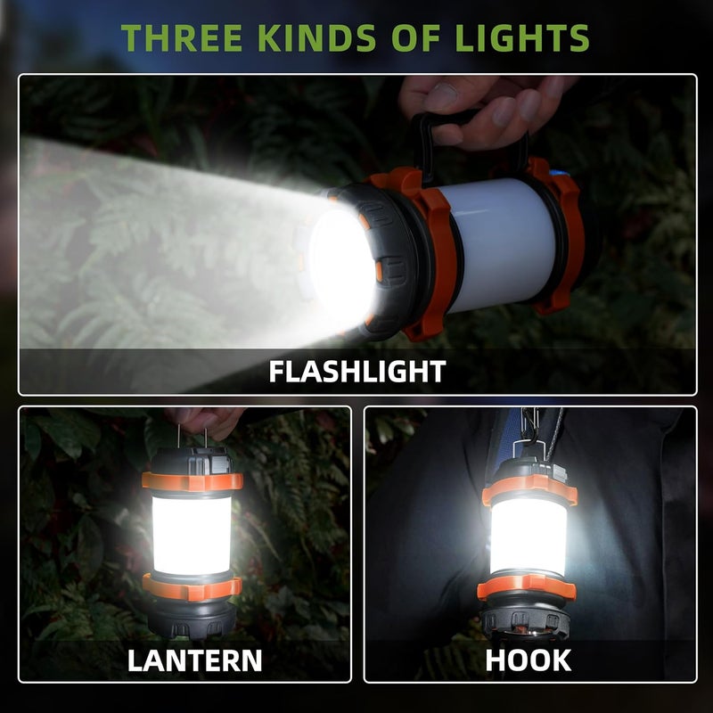 AlpsWolf Camping Lantern Rechargeable , Camping Flashlight 4000 Capacity, 6 Modes, IPX4 Waterproof, Led Lantern Camping, Hiking, Outdoor Recreations, Orange 1 Pack - Image 2